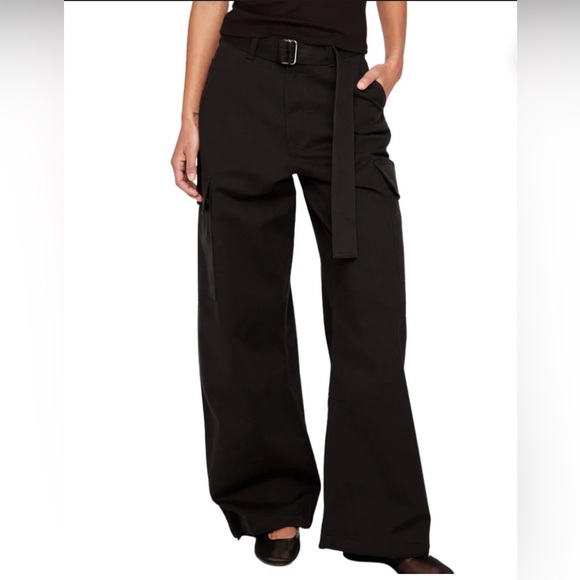 DL1961 Pants - DL1961 ZOIE Wide Leg Black Women's Cargo Pants